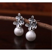 Sterling Silver 925 Pearl Osmanthus Flower Earrings Jewelry,valentines,wedding Anniversary,birthday,mother's Day,engagement,graduation Party